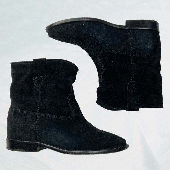 Isabel Marant Black Suede Crisi Velvet Ankle Boots with Box and Dust Bag Size 36 - Picture 2 of 14